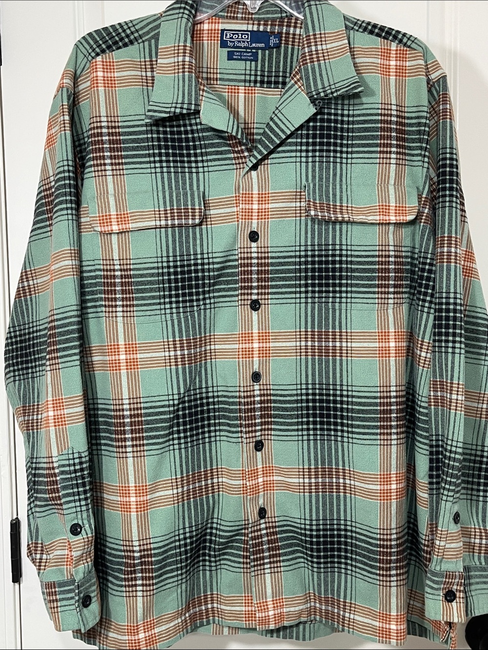 Polo Ralph Lauren Ski Camp Plaid Shirt Menโs XL Cottonโ Button Front